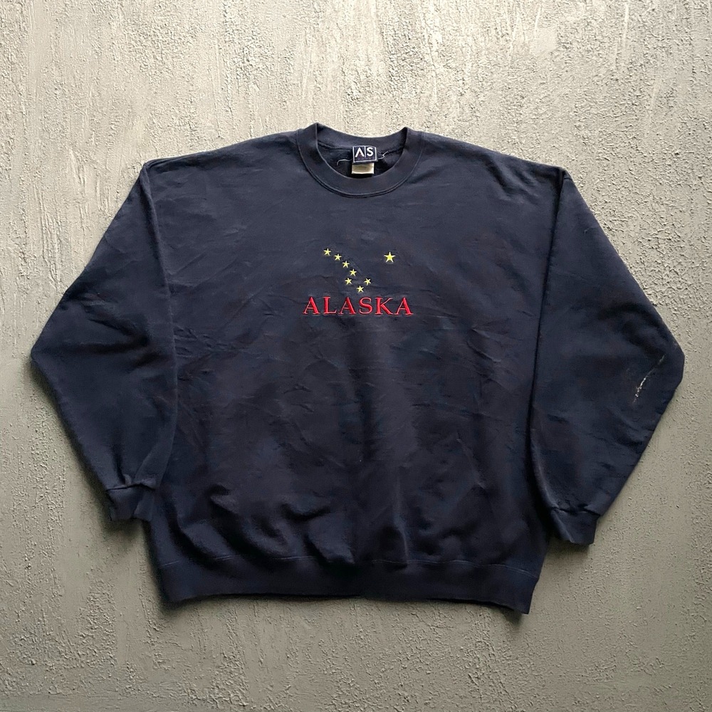 Vintage Alaska Big Dipper Sweatshirt Mens Large Navy 90s AS Sports